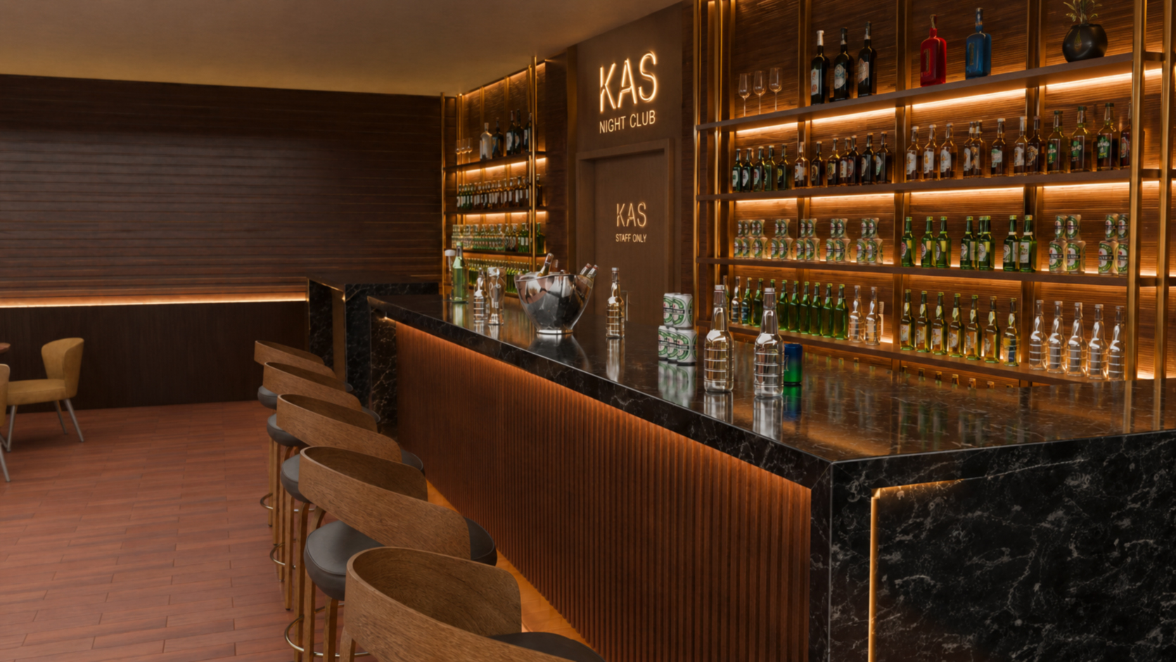 Bar Detail and Back Shelf Display
